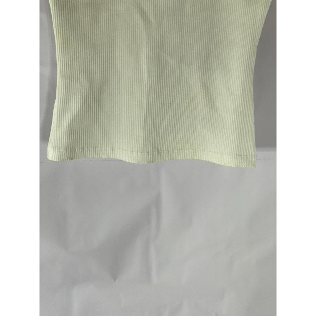 PIMKIE COLLECTION Women's White Ribbed Scoop-Neck Tank Top SZ 6-8(UK-M)
