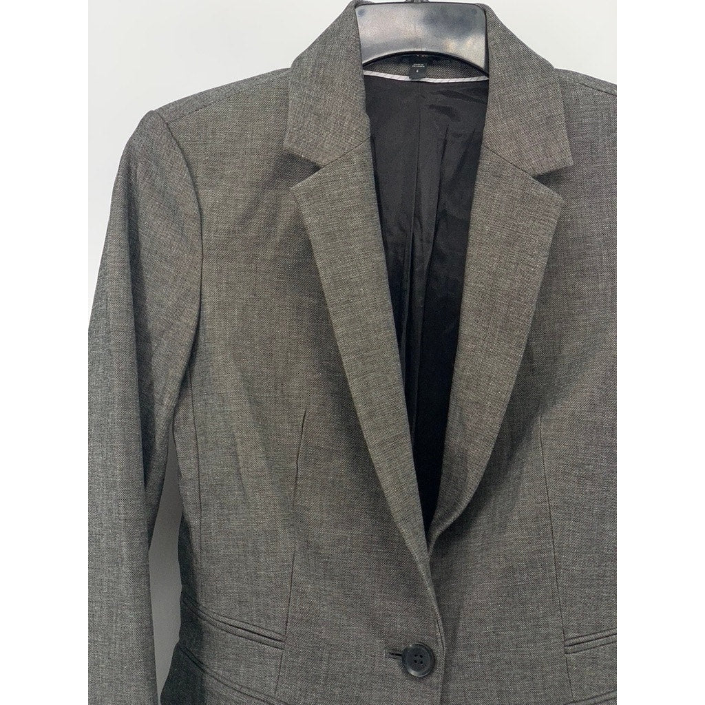 EXPRESS Women's Charcoal Gray Single-Button Notch Collar Blazer SZ 6