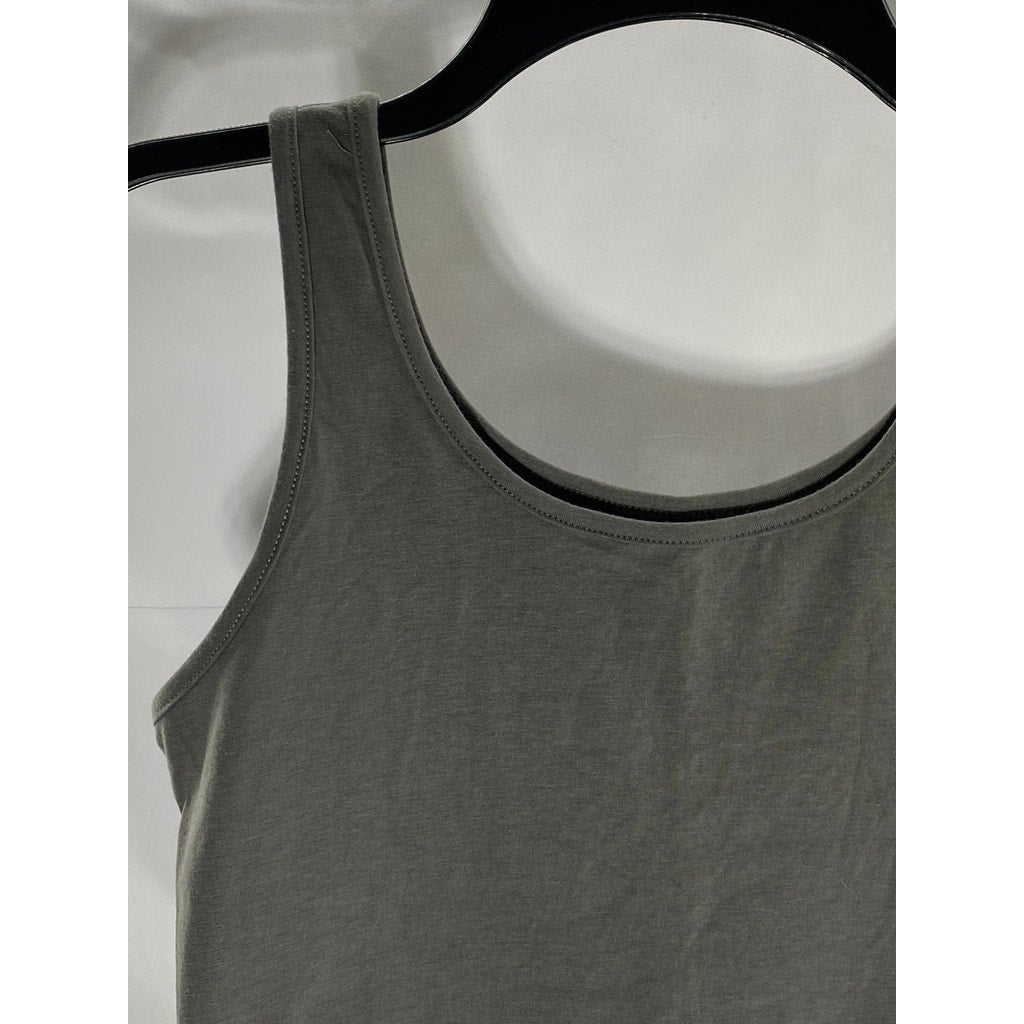 SHEIN Women's Dark Gray Scoop-Neck Basic Cropped Tank Top SZ S