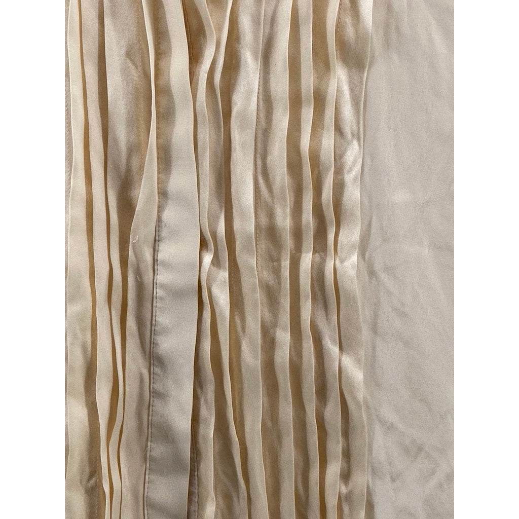 DOLCE VITA Women's Beige Pleated Button-Up Long Sleeve Top SZ XS