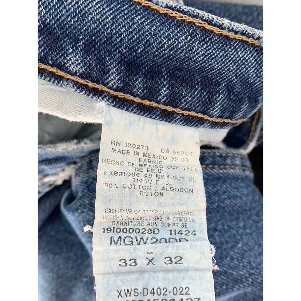 WRANGLER Men's Blue Vintage Distressed Regular-Fit Jeans SZ 33X30