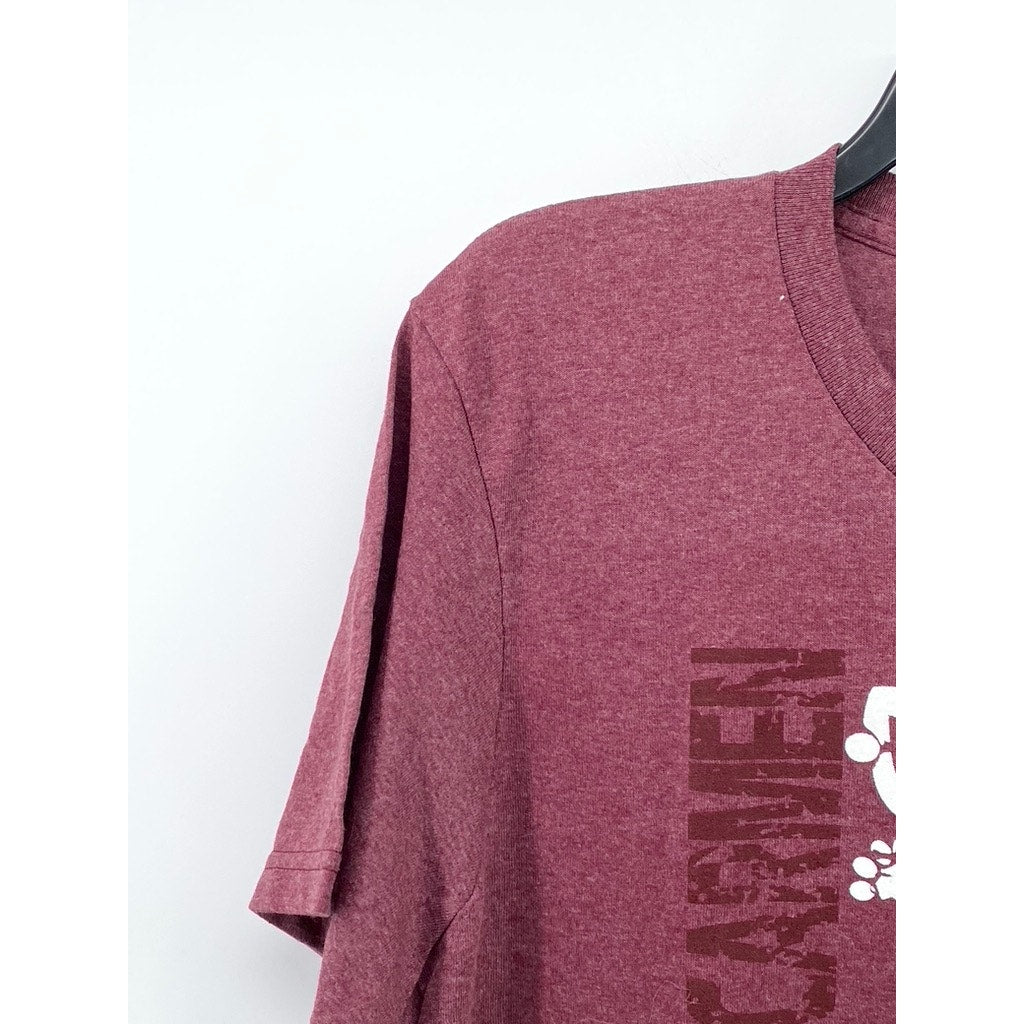 UNBRANDED Men's Burgundy Playa Del Carmen Graphic Short Sleeve T-Shirt SZ L