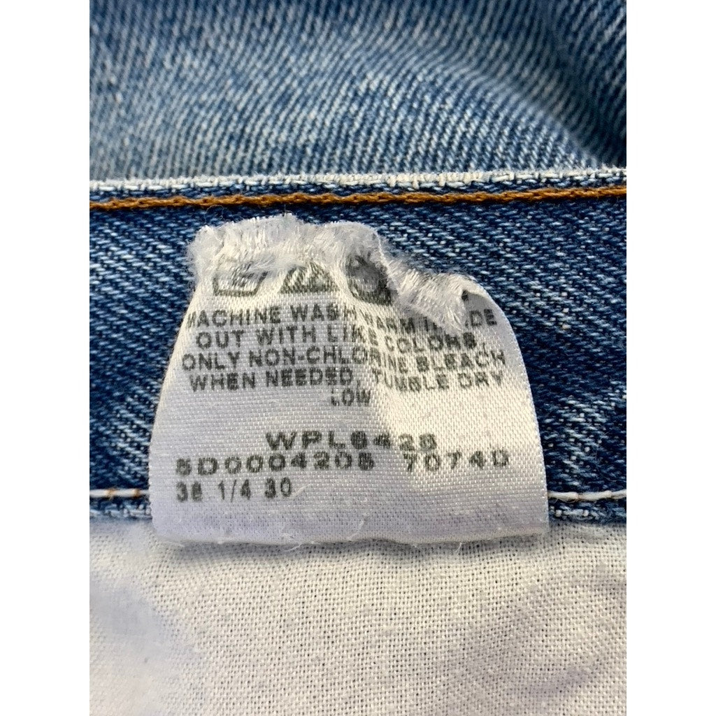 RUSTLER Men's Blue Vintage Denim Distressed Straight-Leg Jeans SZ 38X30