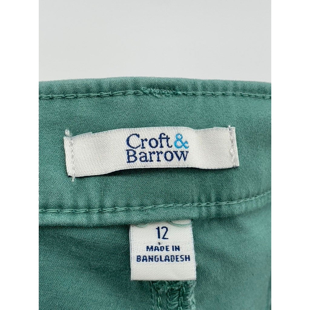 CROFT & BARROW Women's Green Solid Slim Leg Pants SZ 12