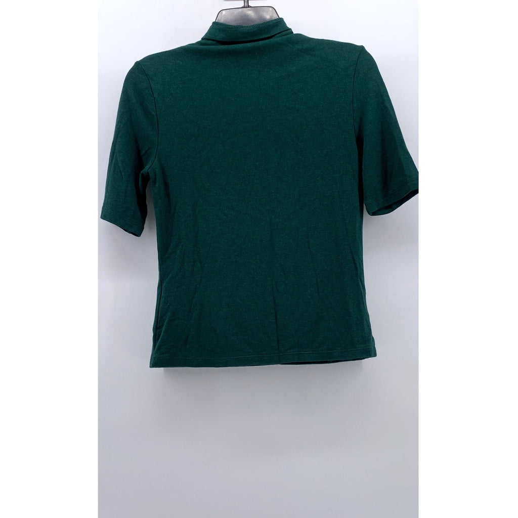 BANANA REPUBLIC Women's Green Soft Luxe Turtleneck Short Elbow Sleeve Top SZ S