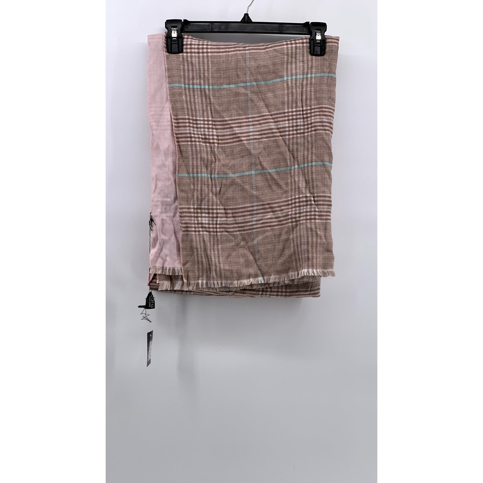 CARA NEW YORK Women's Pink-Brown Plaid Fringe Shawl