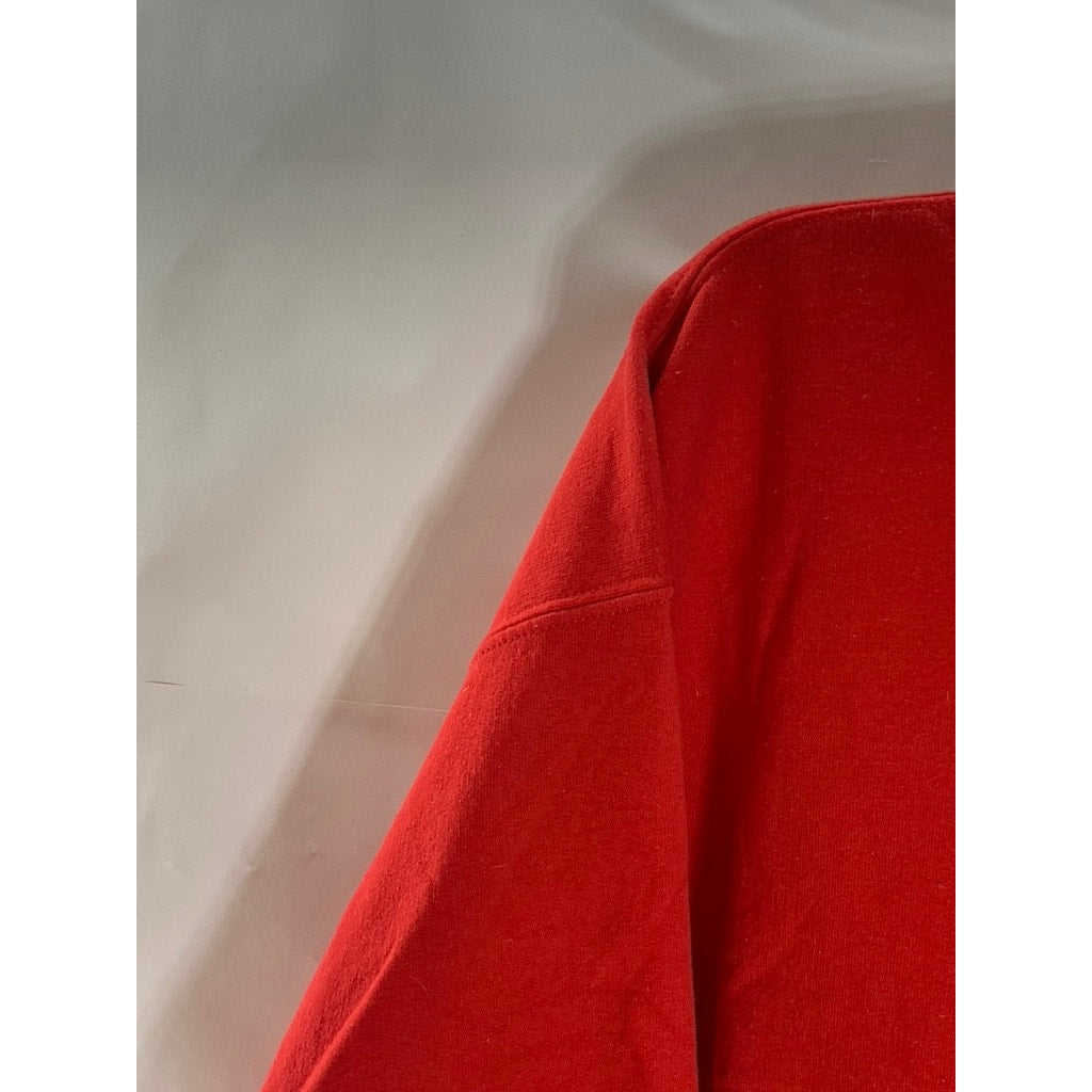 TOPMAN Women's Red Romantic Graphic Crewneck Pullover Sweatshirt SZ L