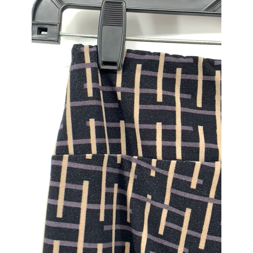 LULAROE Women's Black-Beige Printed Leggings SZ OS