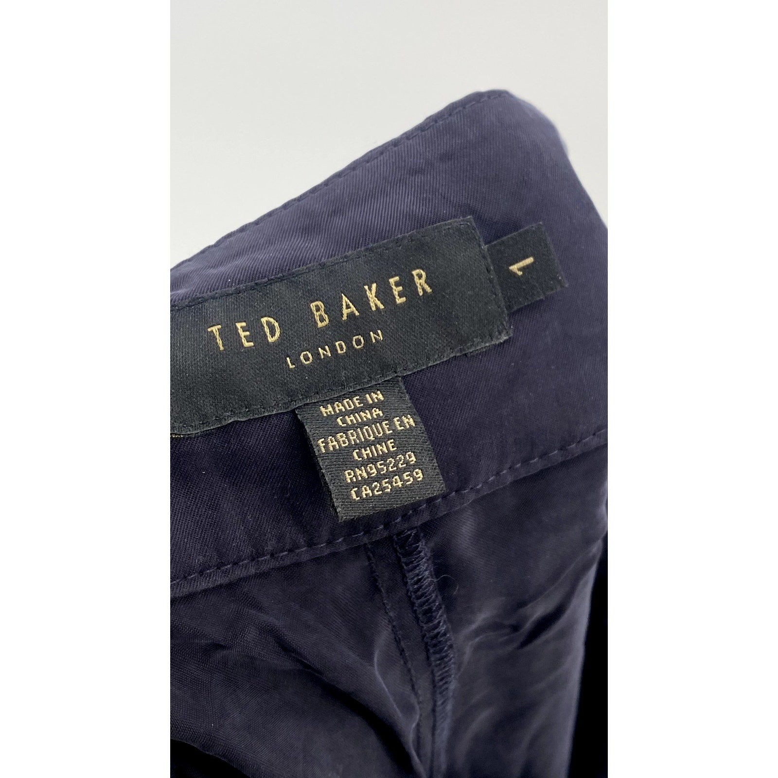TED BAKER LONDON Women's Navy Pleated Wide-Leg High-Rise Pant SZ 1/US4