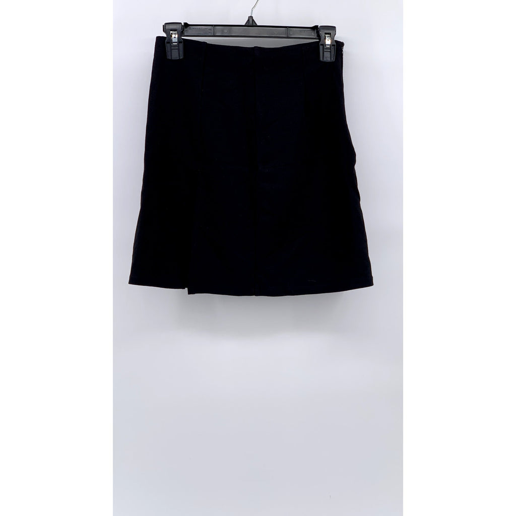 QINGHUAZHU Women's Black Pleated Mini Skirt SZ L