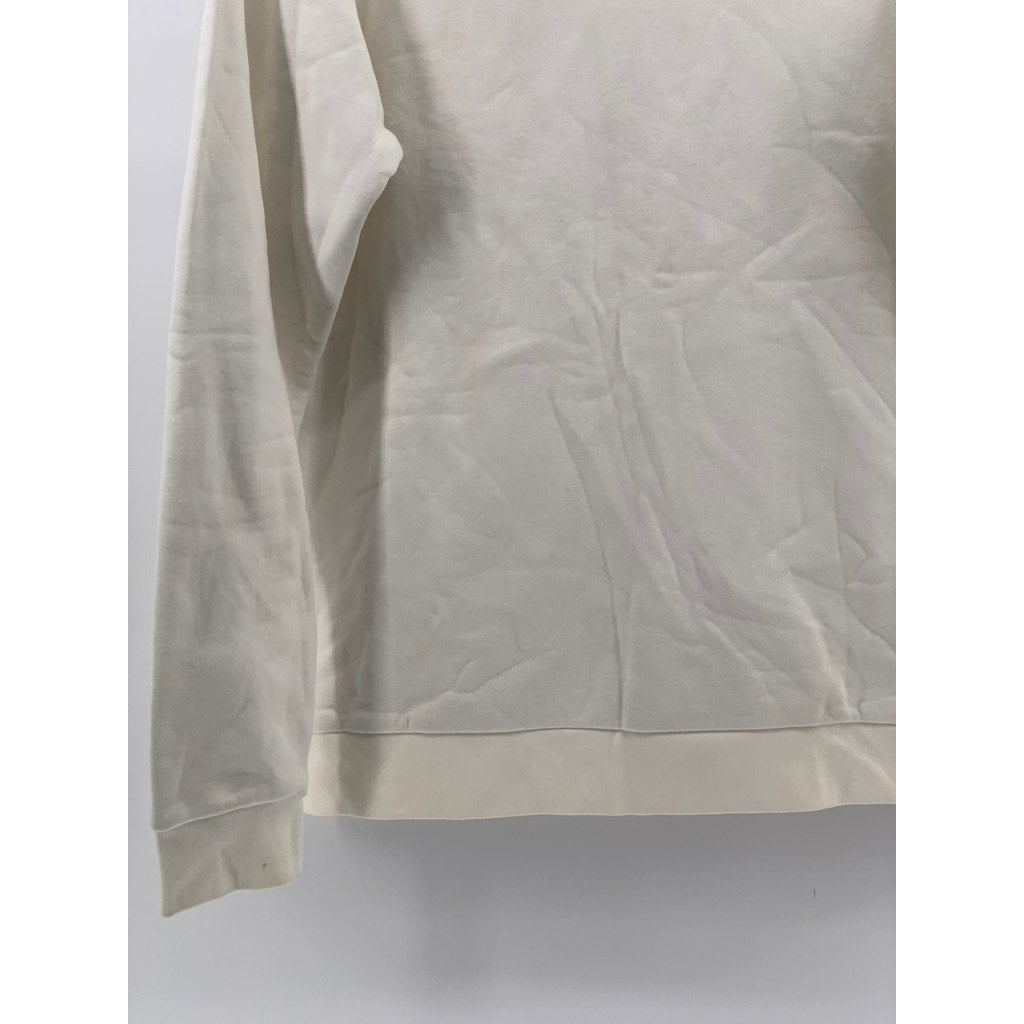 ADIDAS Men's White Embroidered Trefoil Sweatshirt SZ M