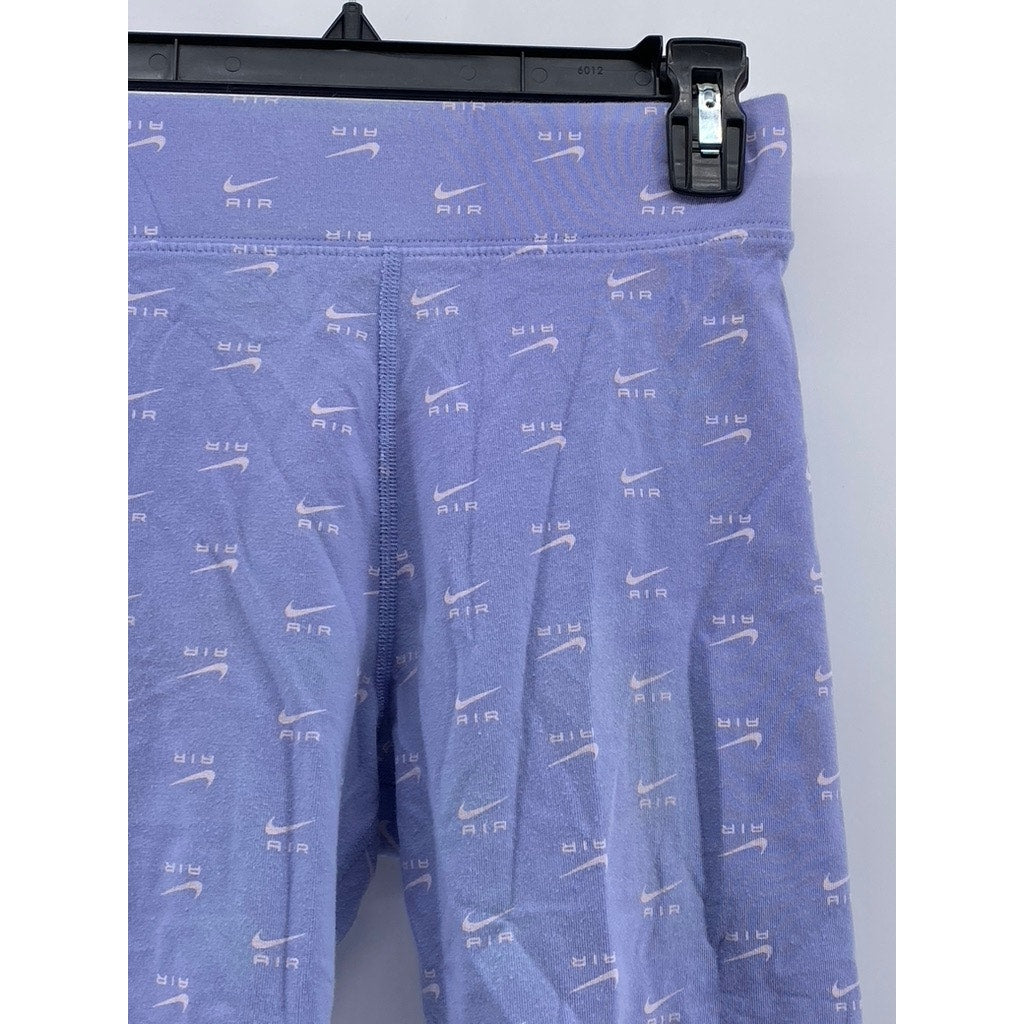 NIKE Women's Lilac Logo Print High-Rise Air Casual Bike Shorts SZ S