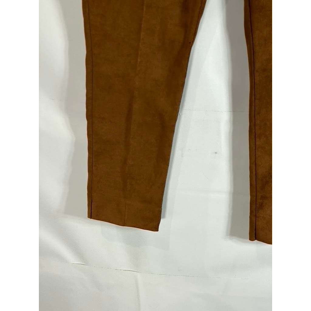 KOBI HALPERIN Women's Brown Faux Suede Lori Elastic-Waist Cropped Pant SZ 2XL