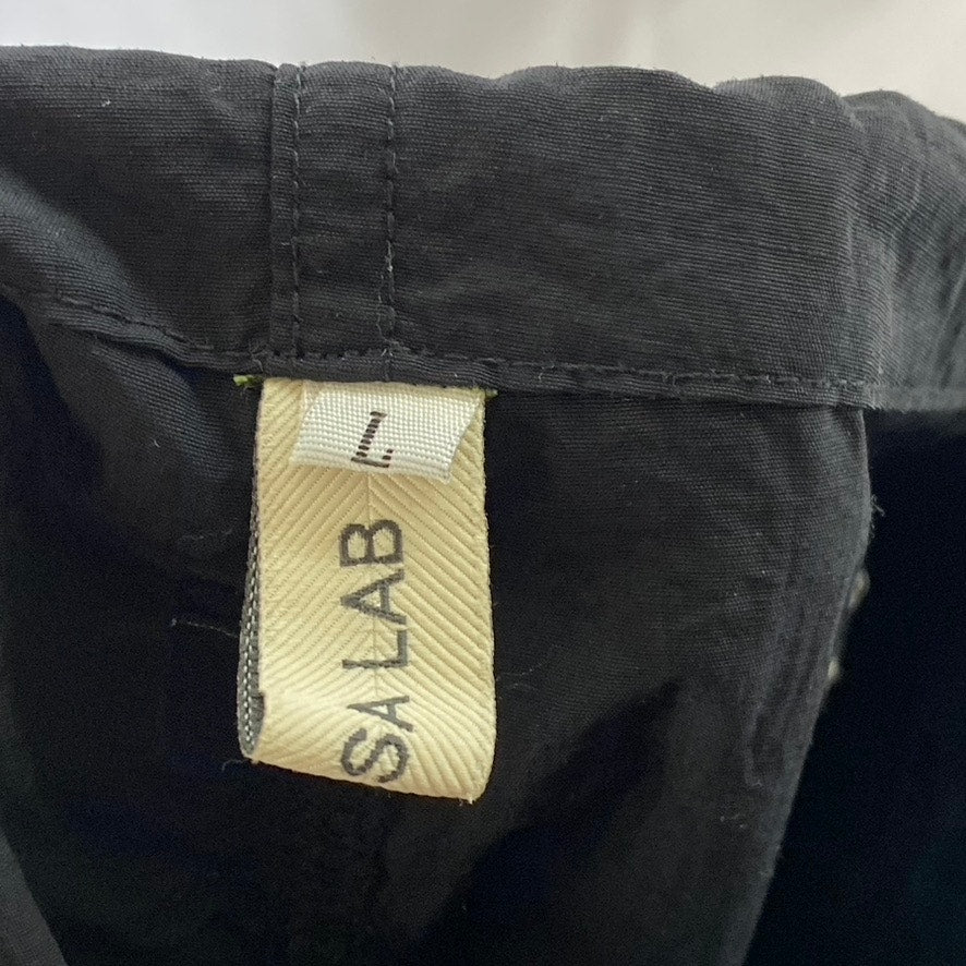 VANESSA LAB Women's Black Solid Drawstring Straight Leg Tech Pant SZ L