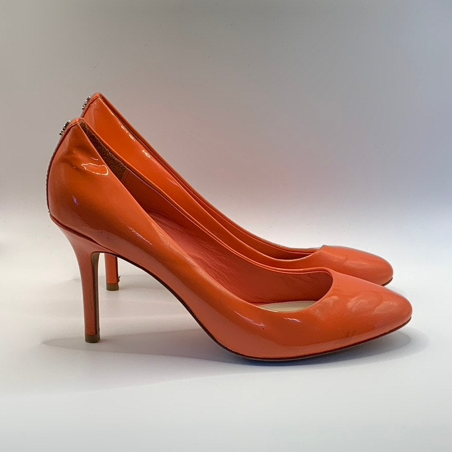 COACH Women's Orange Nala Patent Leather Round-Toe Slip-On Pumps SZ 7.5
