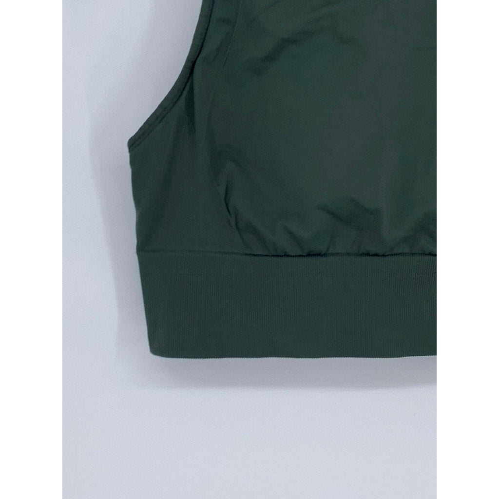 LULULEMON Women's Dark Green Crewneck Racerback Padded Activewear Tank Top SZ 8