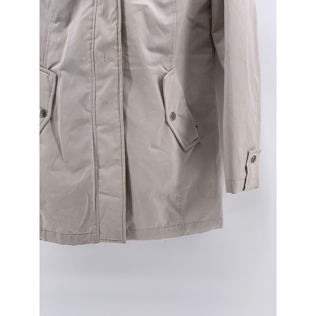 HFX Women's Beige Zip-Up Weather Resistant Polyester Jacket SZ S