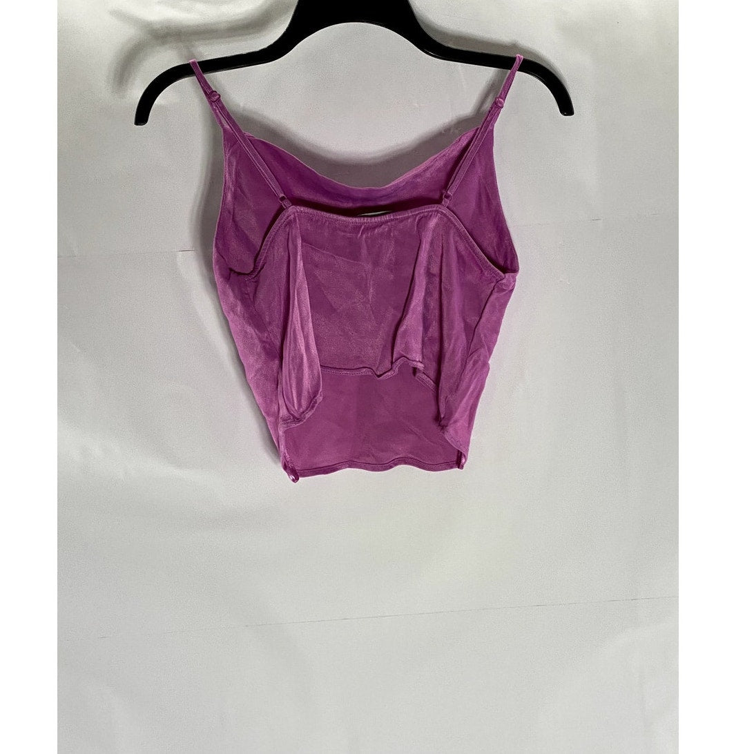 ZARA Women's Fuchsia Satin Adjustable Strap Cowl neck Camisole SZ XS