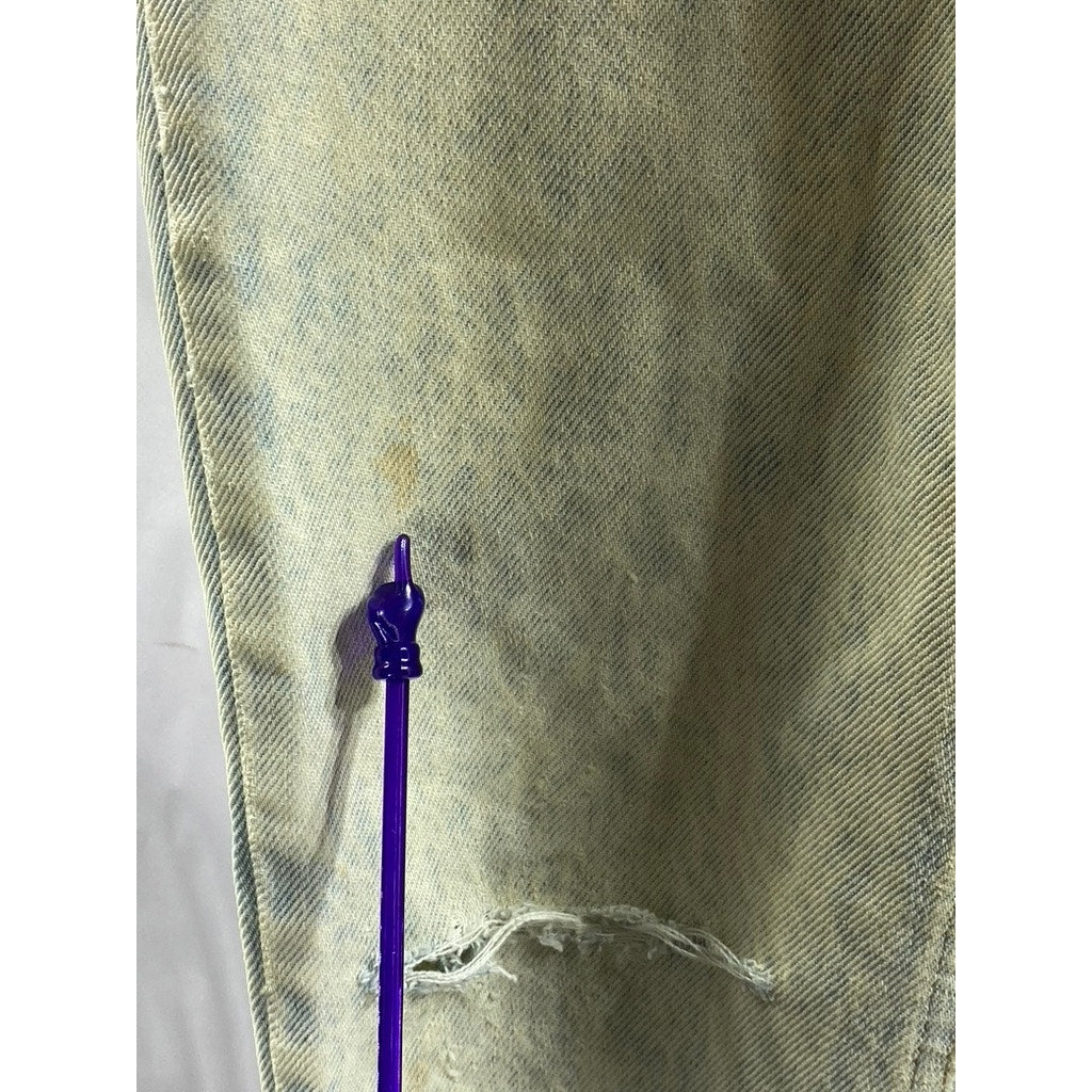 CALVIN KLEIN SPORT Women's Light Blue Distressed Skinny-Leg Denim Jean SZ 4