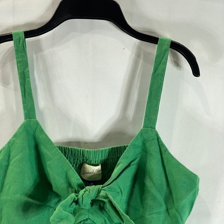 UNIVERSAL THREAD Women's Dark Green Tie-Front Adjustable Strap Crop Top SZ M