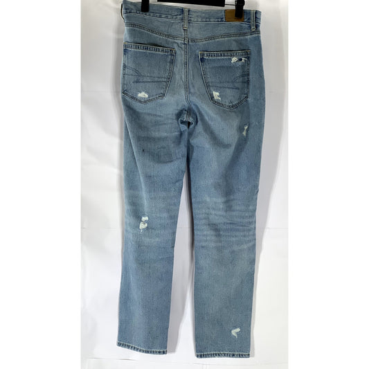 AMERICAN EAGLE Women's Light Blue Regular-Fit Distressed Skinny-Leg Jean SZ 4