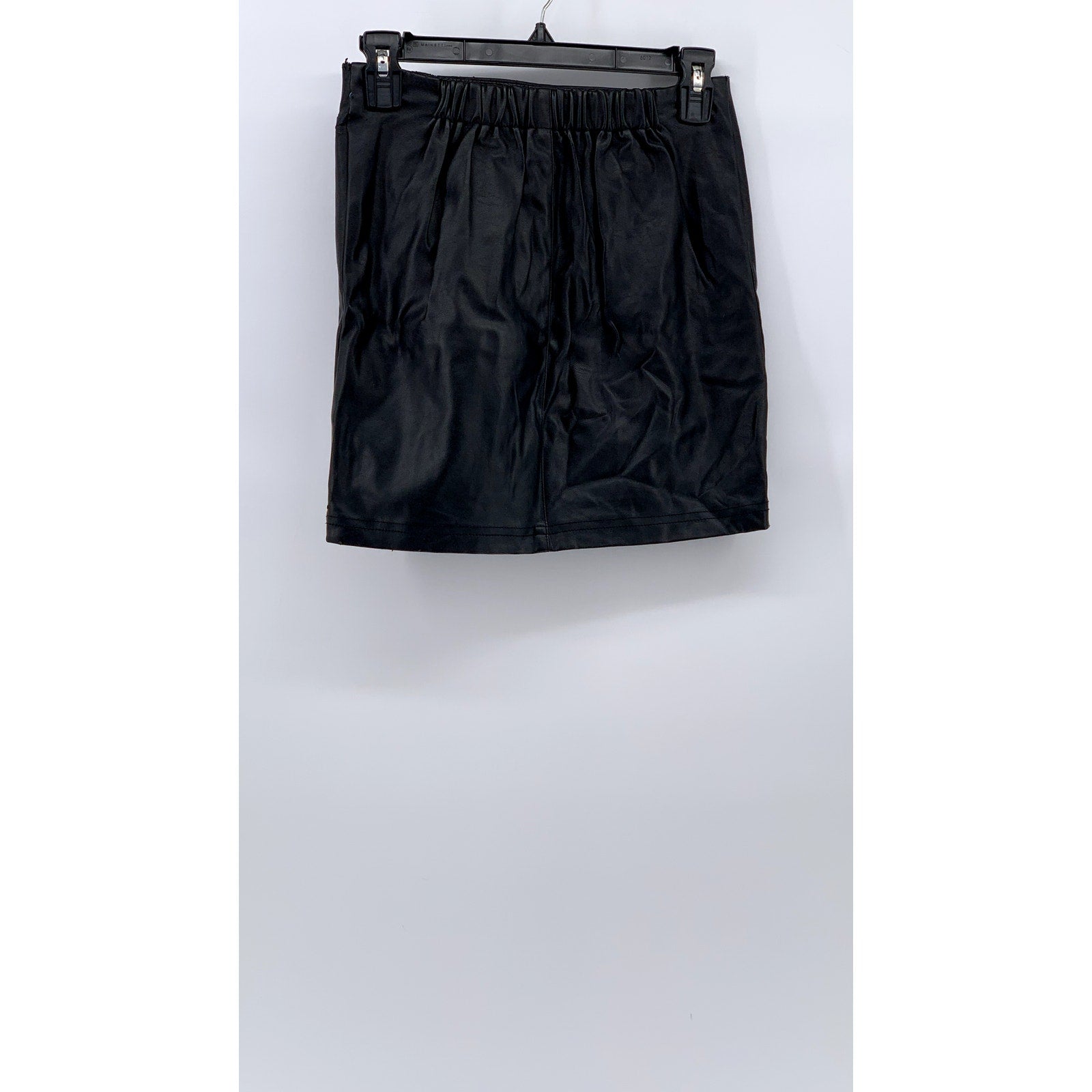 ASOS Women's Black Faux-Leather Straight Grunge Punk Mini Skirt SZ 4
