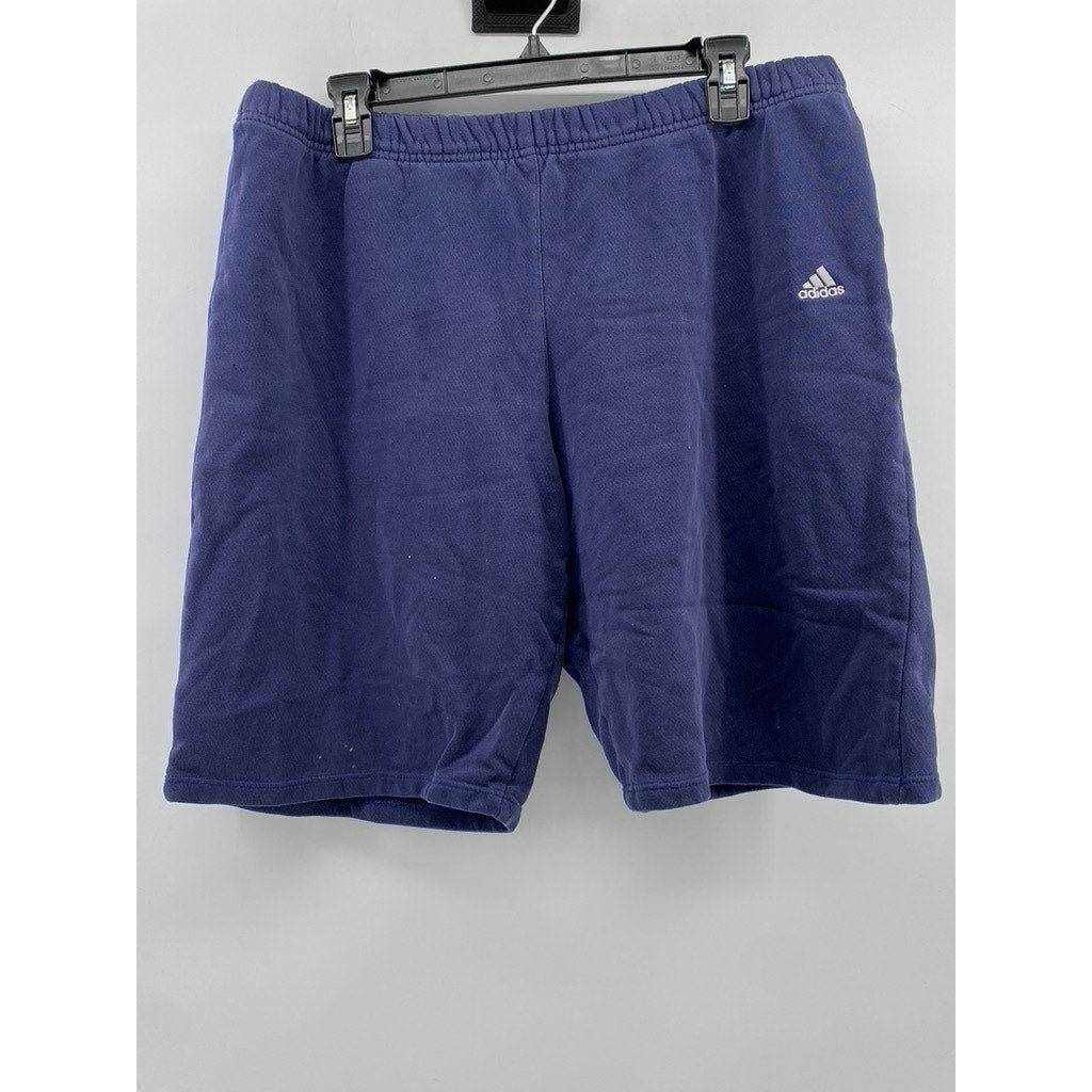 ADIDAS Men's Navy Blue Vintage Pull-On Casual Sweat Shorts SZ L
