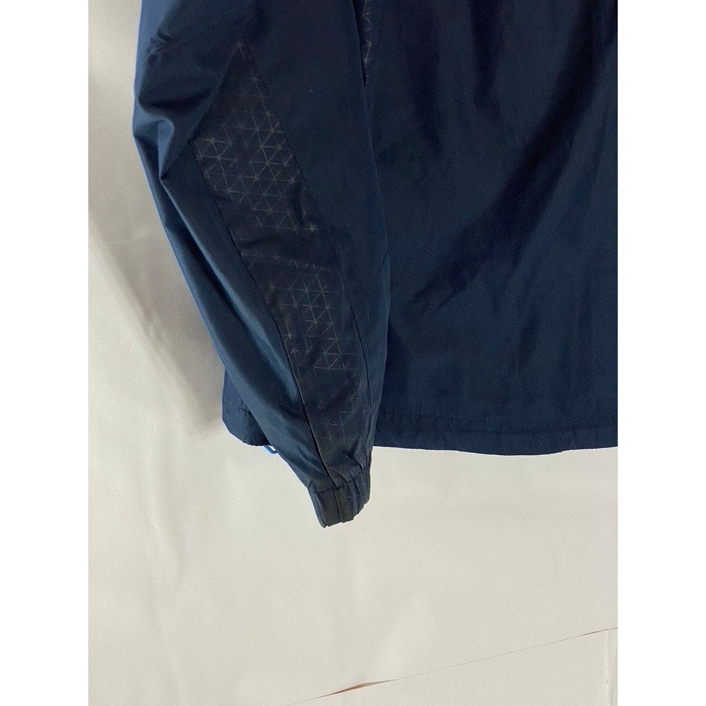 STARTER Men's Vintage Navy Blue Zip-Up Lightweight Windbreaker Jacket SZ M