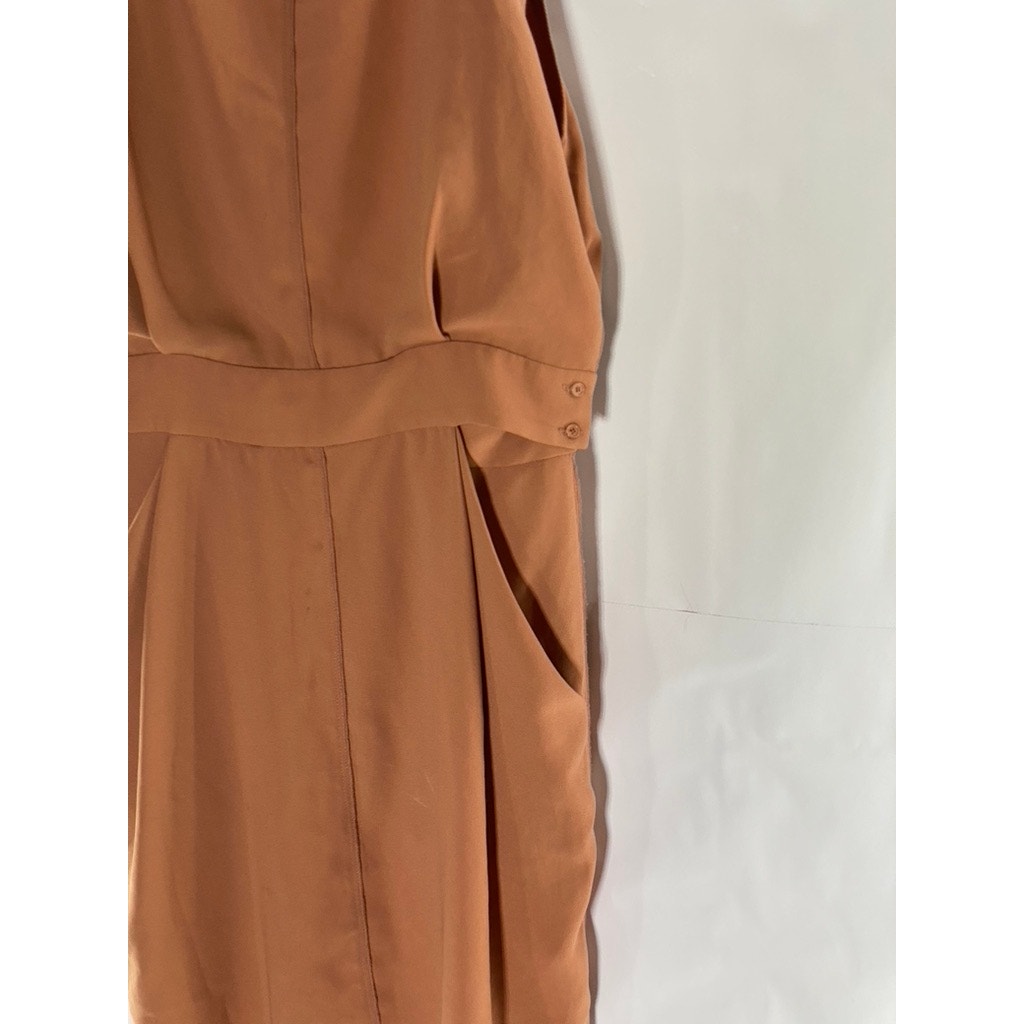 WILFRED Women's Rust Scoop-Neck Back-V Sleeveless Mini Dress SZ 8