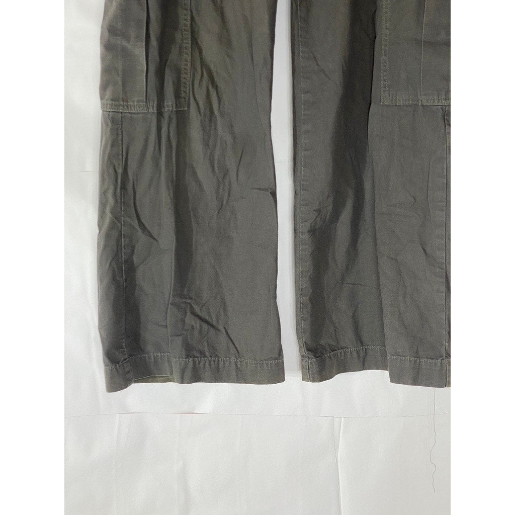 J.GALT Women's Gray Mid-Rise Straight-Leg Relaxed Fit Kyle Cargo Pants SZ S