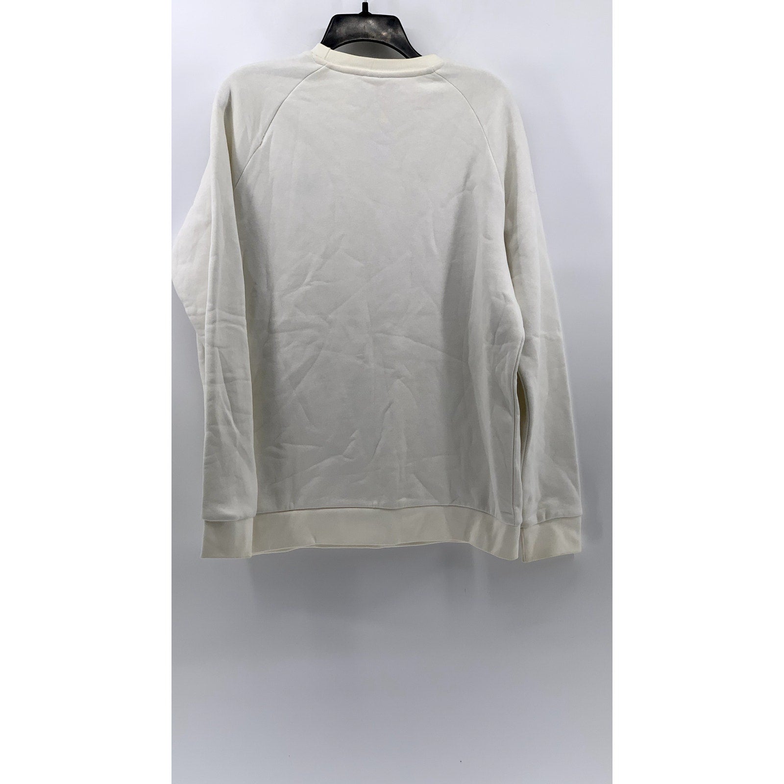 ADIDAS Men's White Embroidered Trefoil Sweatshirt SZ M