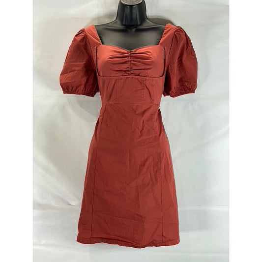 MADE BY MISHOW Women's Red Puff Sleeve Square Neck Mini Dress SZ L