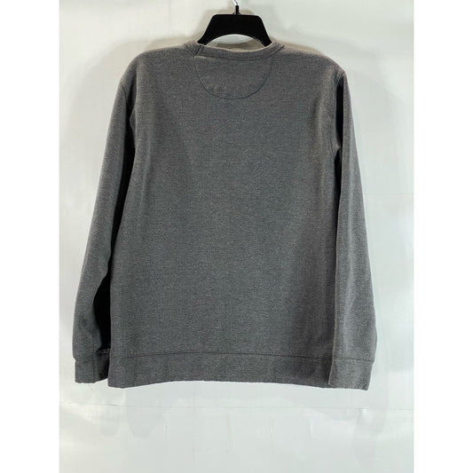 JACHS Men's Grey Solid Crewneck Long Sleeve Pullover Sweater SZ M