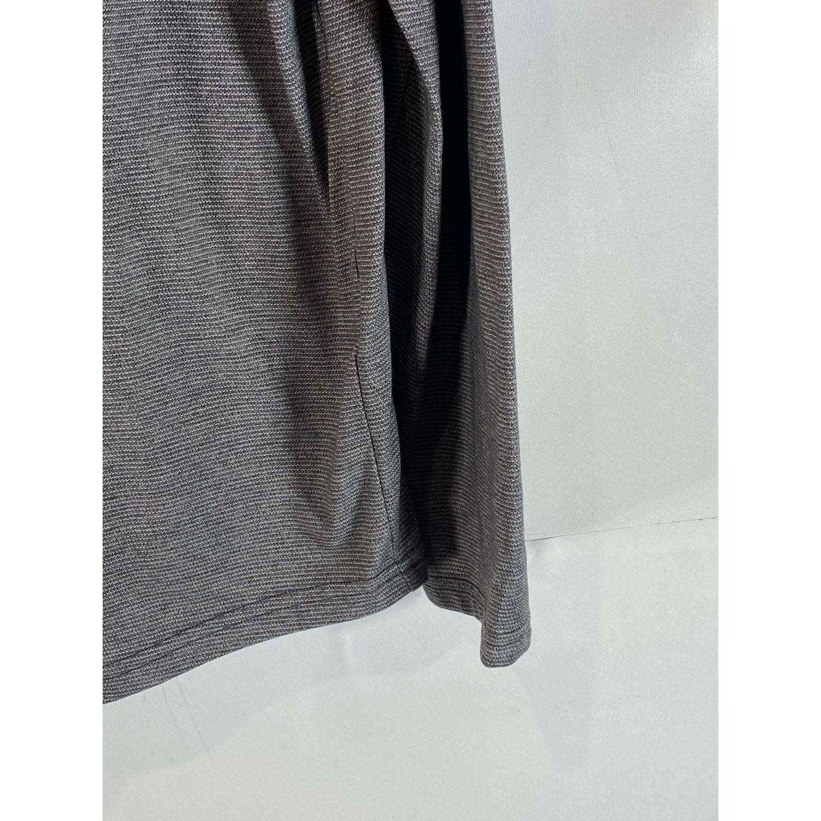 UNDER ARMOUR Men's Gray Threadborne Heatgear Loose Knit Quarter-Zip Hoodie SZ M
