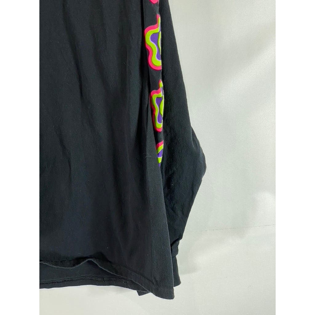 GOLF WANG Men's Black Crewneck Flower Print Long Sleeve T-Shirt SZ 2XL