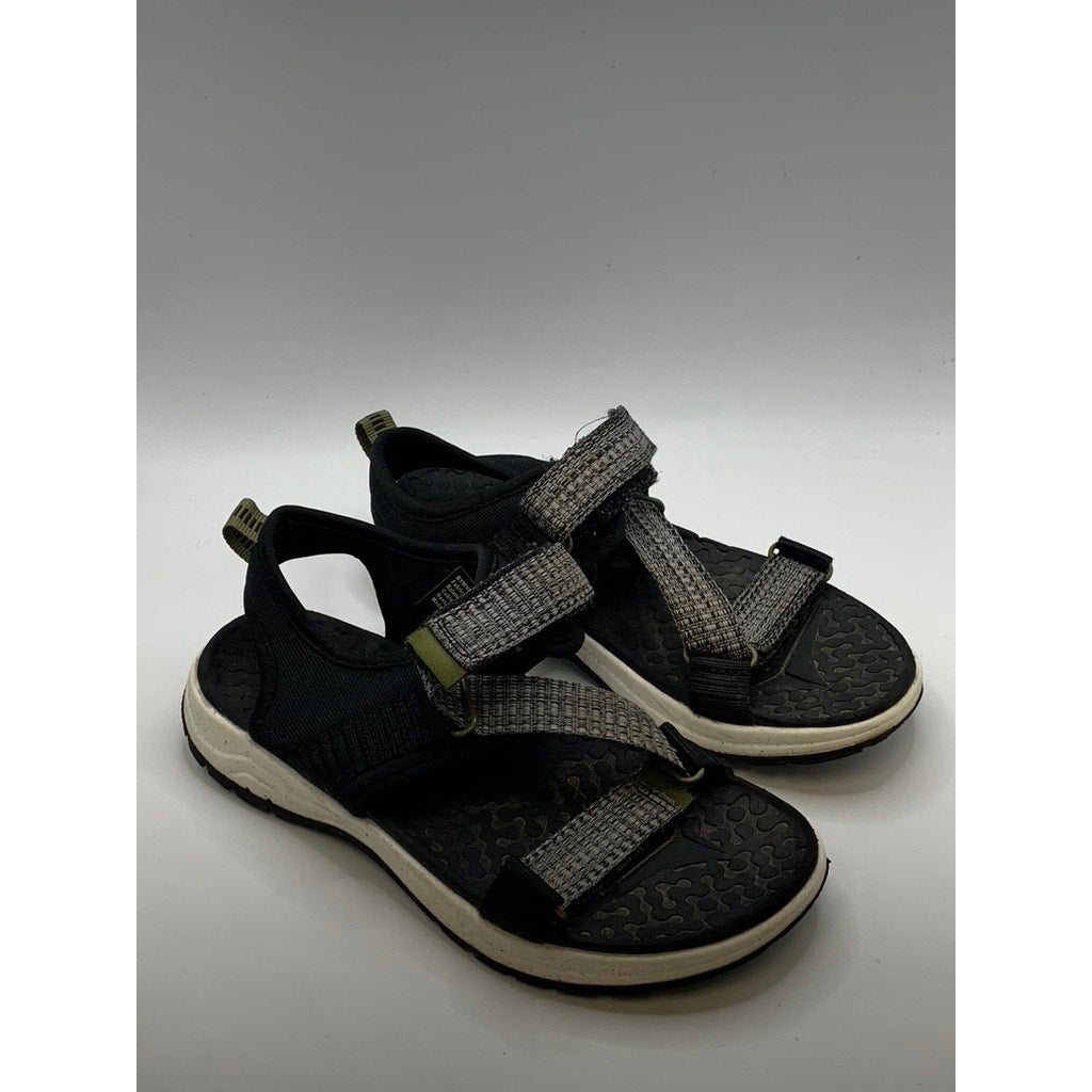 UNBRANDED Kids Black Strappy Wedge Sandals SZ 1Y