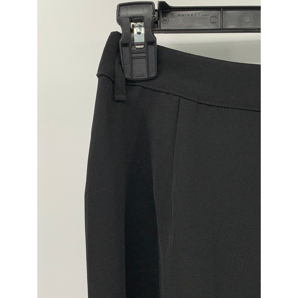 FUZZYKON Women's Black Pleated Straight-Leg Pants SZ S