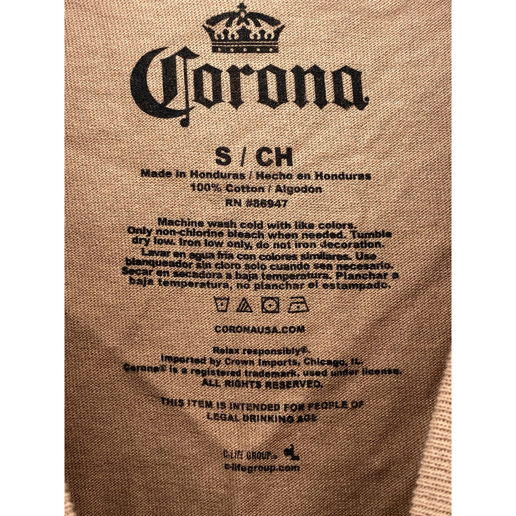 CORONA Men's Brown Graphic Crewneck Casual Short Sleeve T-Shirt SZ S