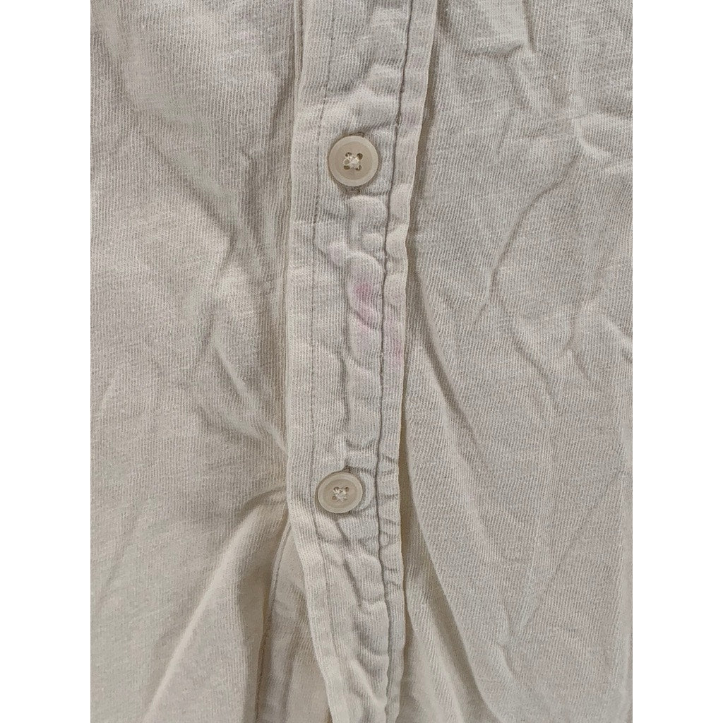 J.CREW Men's Off-White Garment Dyed Button-Up Long Sleeve Shirt SZ L