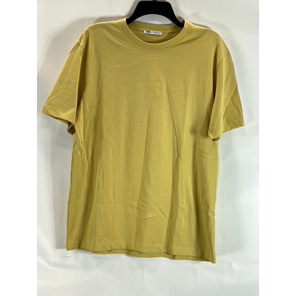 ZARA Men's Yellow Relaxed-Fit Crewneck Short Sleeve T-Shirt SZ M