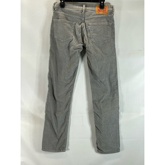 LEVI'S Men's Light Gray Corduroy 511 Slim-Fit Five-Pocket Jean SZ 30X32