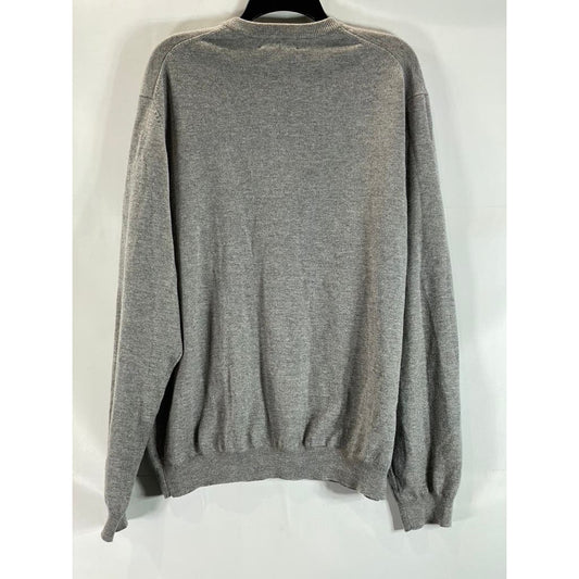 BROOK BROTHERS Men's Gray Crewneck Merino Wool-Blend Pullover Sweater SZ XL