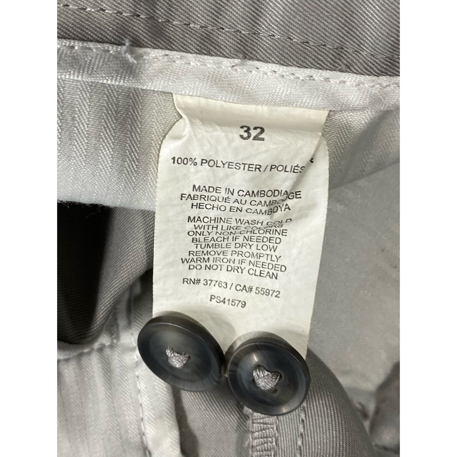 PERRY ELLIS PORTFOLIO Men's Light Grey Four-Pocket Chino Short SZ 32