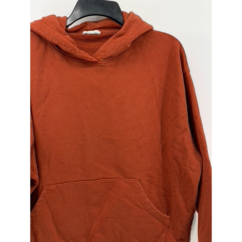 WEWOREWHAT Women's Burnt Orange Cotton Hoodie SZ S