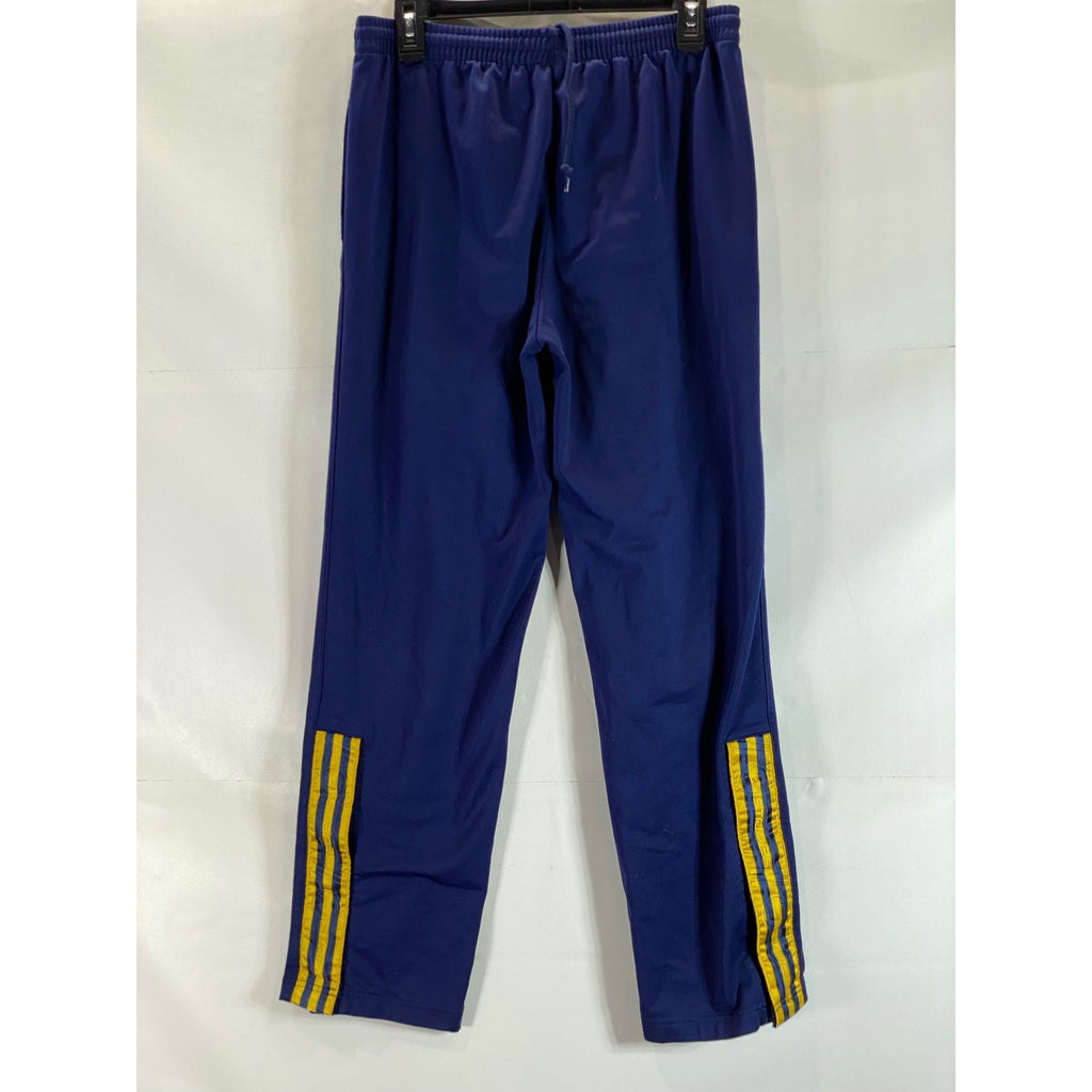 ADIDAS Youth Navy/Yellow 3-Stripe Hem Vintage  Pull-On Active Pants SZ XL