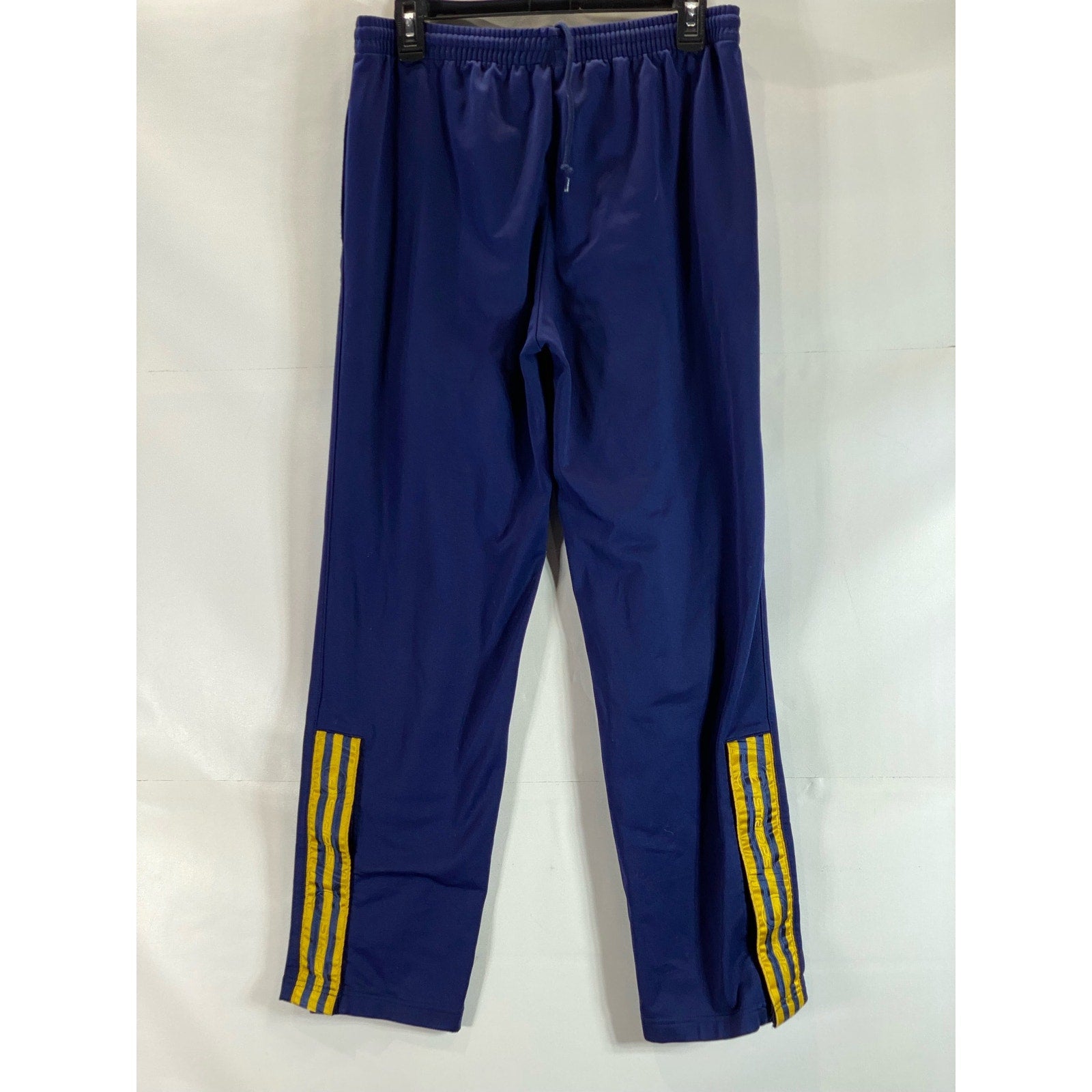 ADIDAS Youth Navy/Yellow 3-Stripe Hem Vintage  Pull-On Active Pants SZ XL