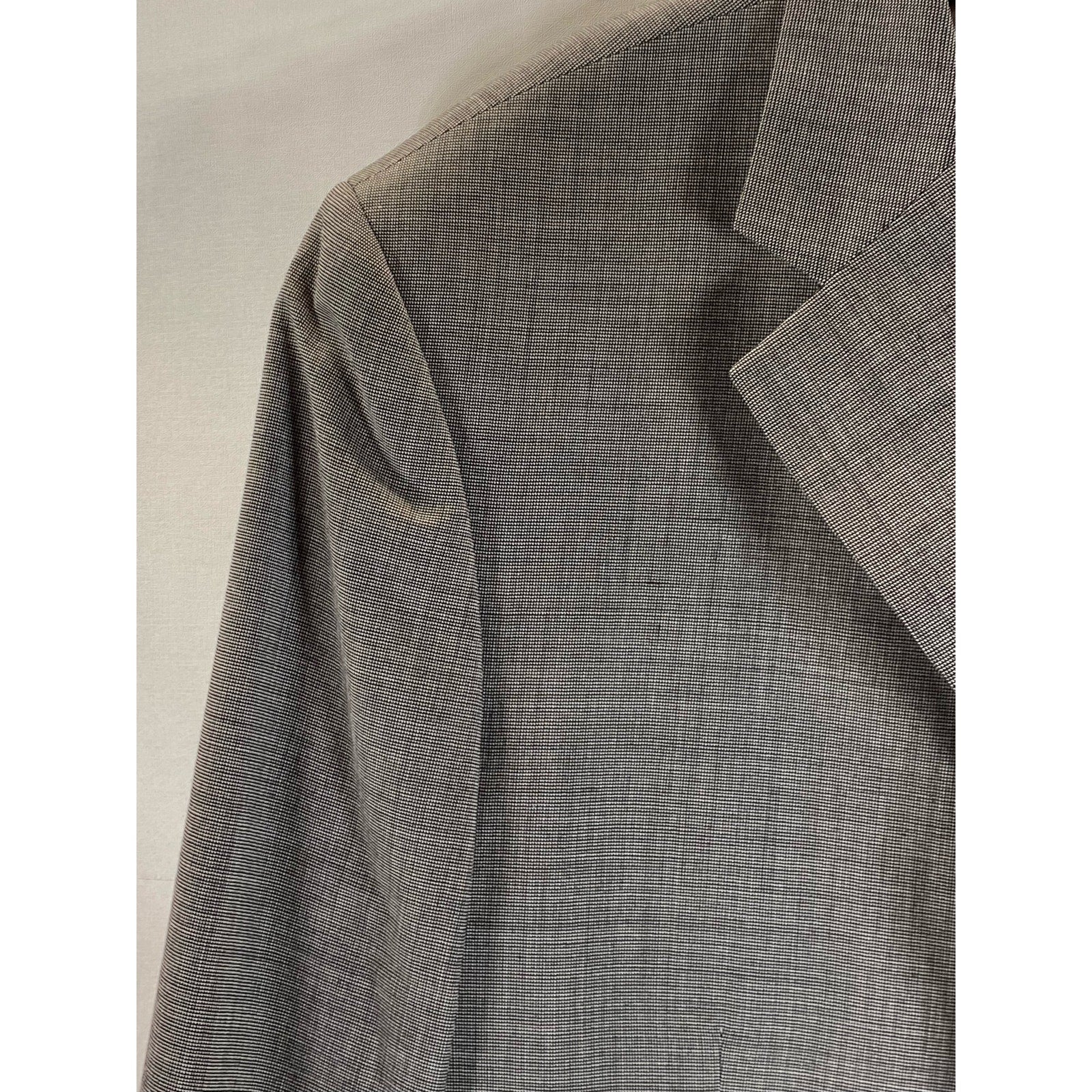 PRONTO UOMO Men's Charcoal Printed Wool Three-Button Notch Lapel Blazer SZ 44R