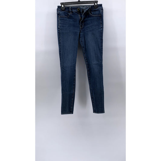 AMERICAN EAGLE Women's Medium Blue Wash Denim Hi-Rise Super Stretch Jeggings SZ6