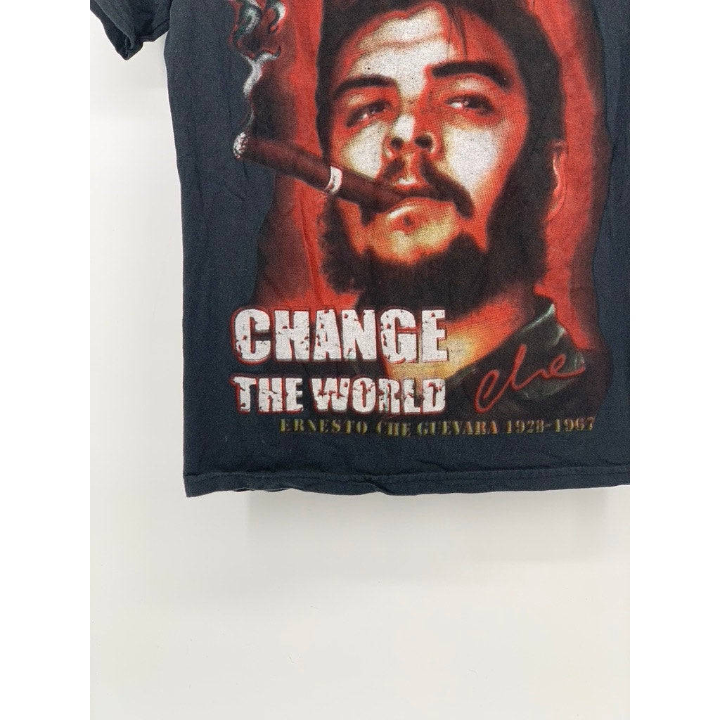 UNBRANDED Women's Black Che Guevara Change The World Short Sleeve Top SZ M