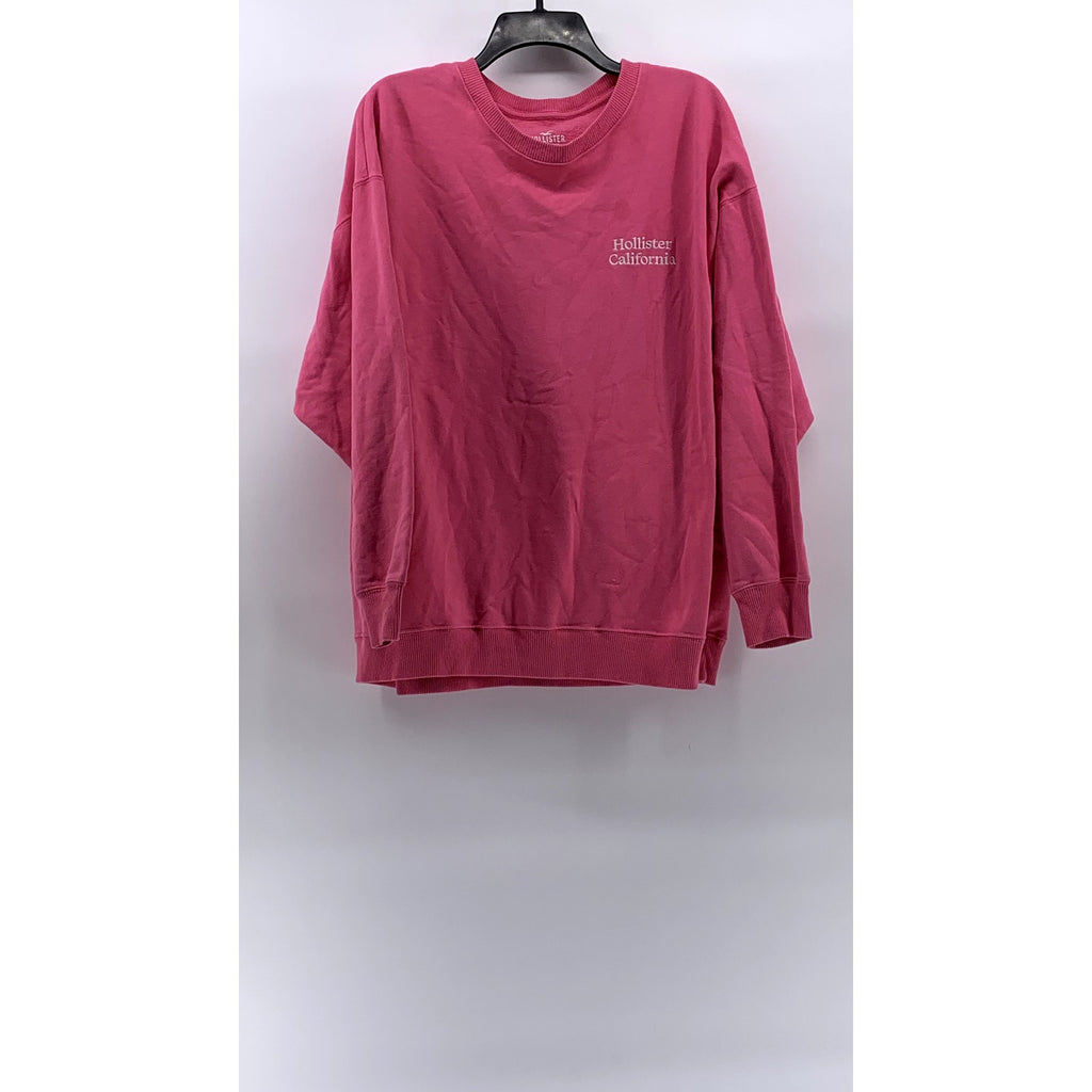 HOLLISTER Women's Pink Crewneck Logo Long Sleeve Sweatshirt SZ L